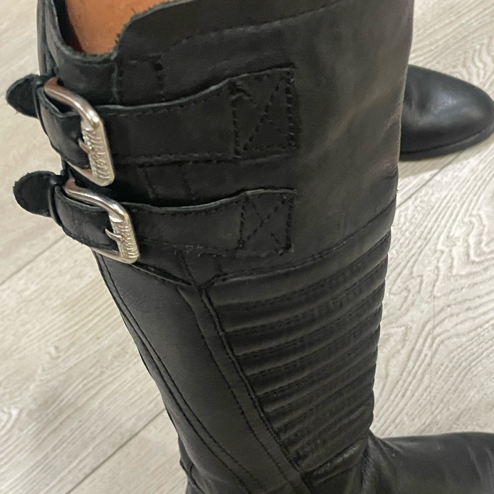 Carlos Santana Black Knee High Leather Boots Size 7 - Picture 10 of 10